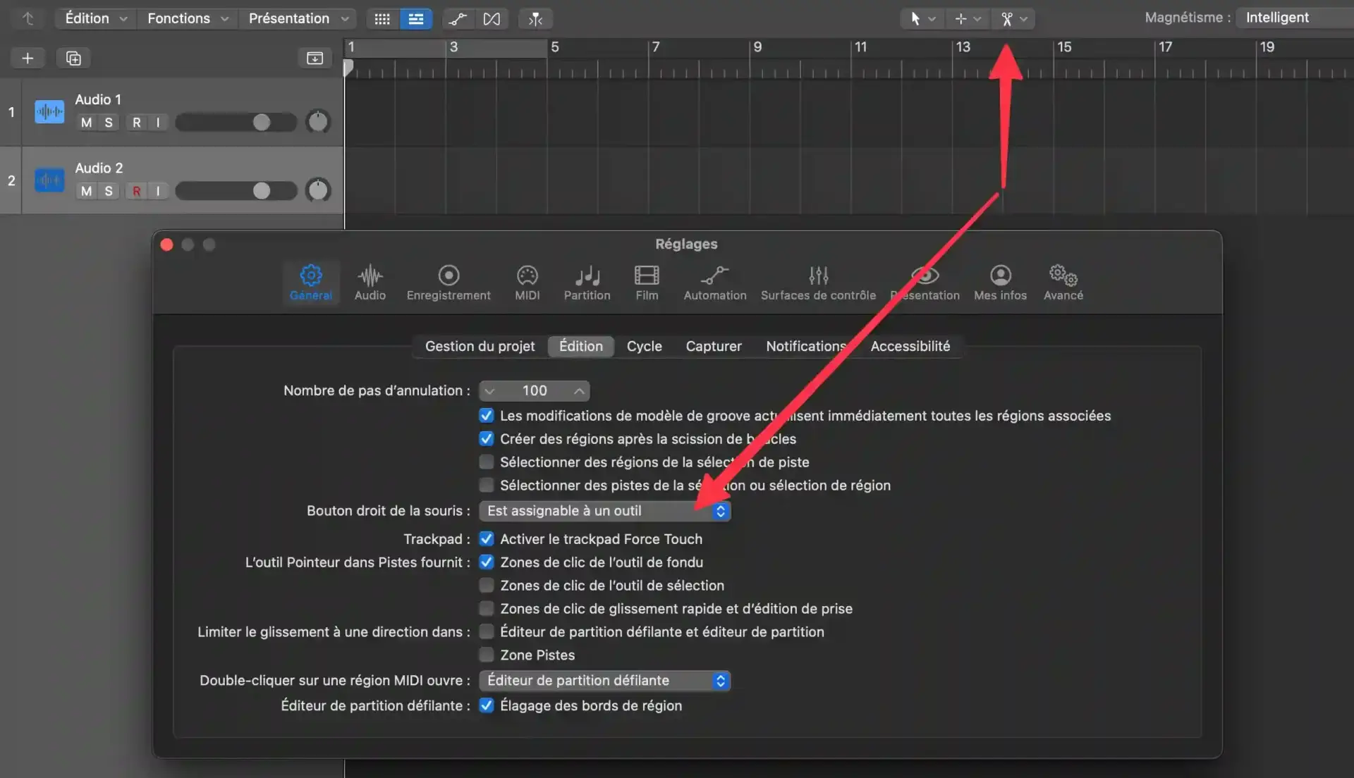 Exploitez le troisième outil de logic Pro