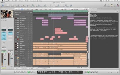 Interface de Logic pro 9 en 2009