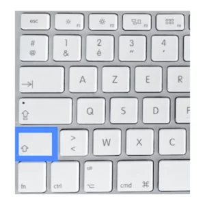 Glossaire Apple - la touche shift sur mac