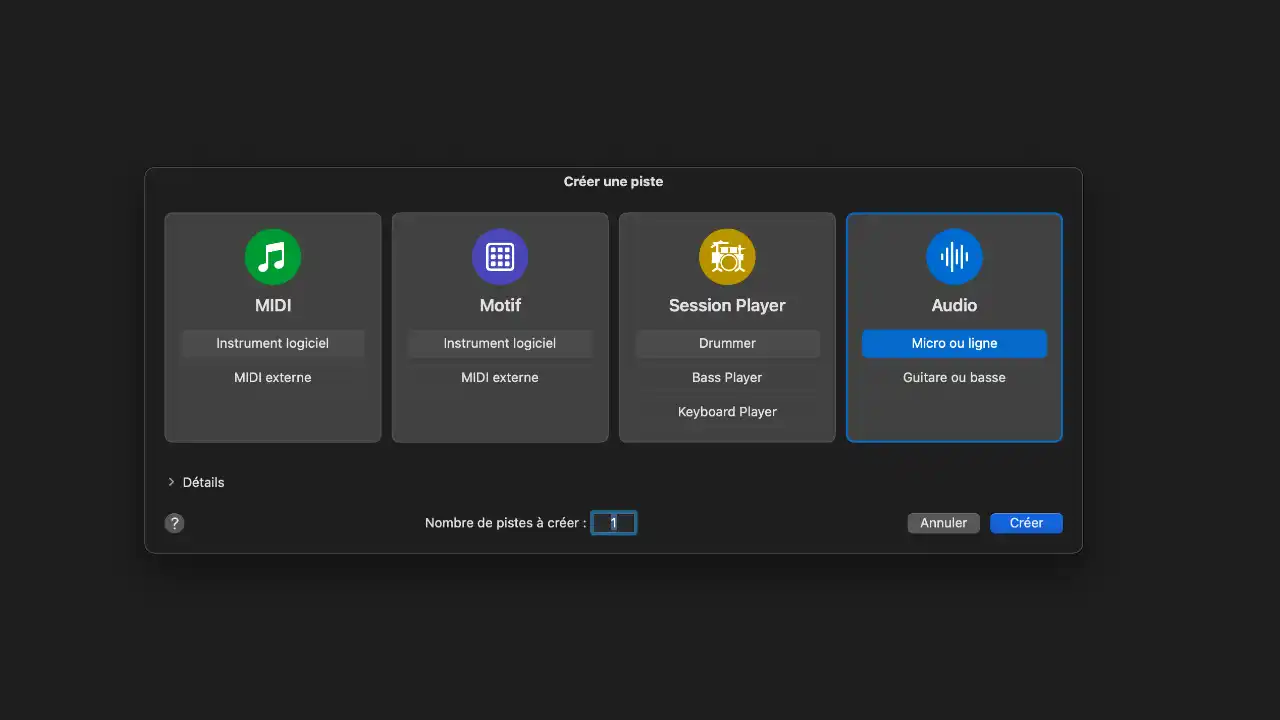 astuce minute créer une piste sur logic pro